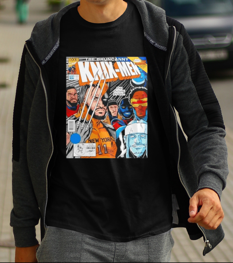 Jalen Brunson New York Bruncanny Knix Men Comic Knicks T-Shirt