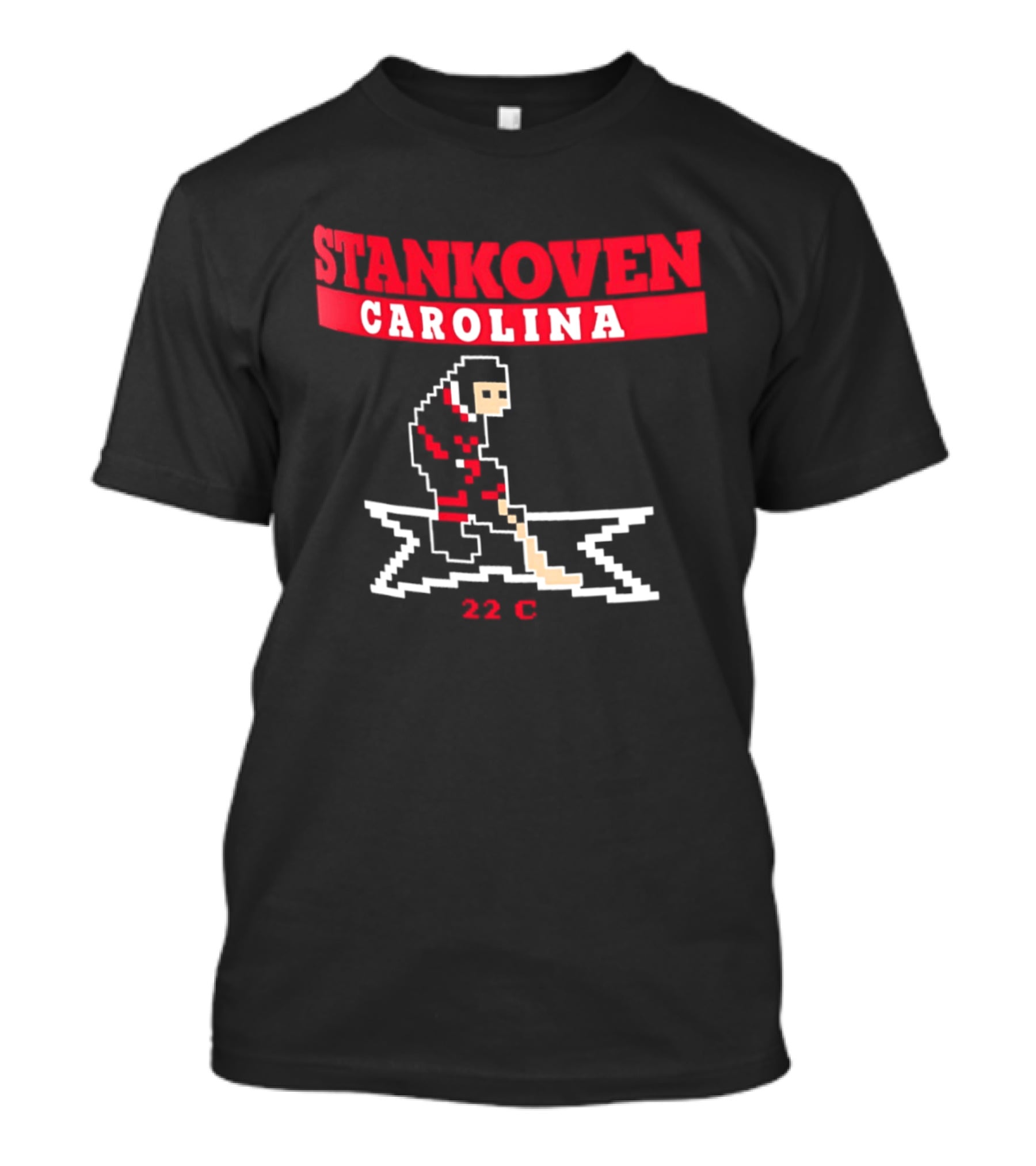 Logan Stankoven Carolina Hurricanes 22C Pixel Hockey T-Shirt