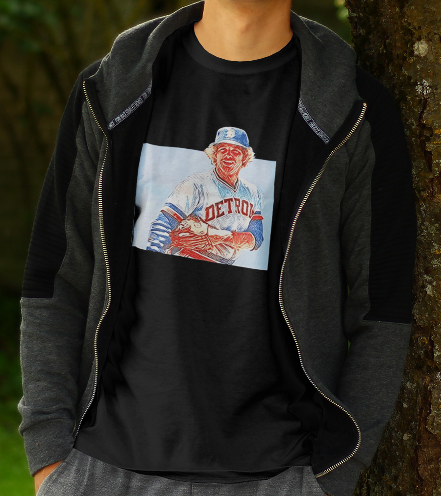 Detroit Tigers Mark Fidrych Vintage Baseball T-Shirt