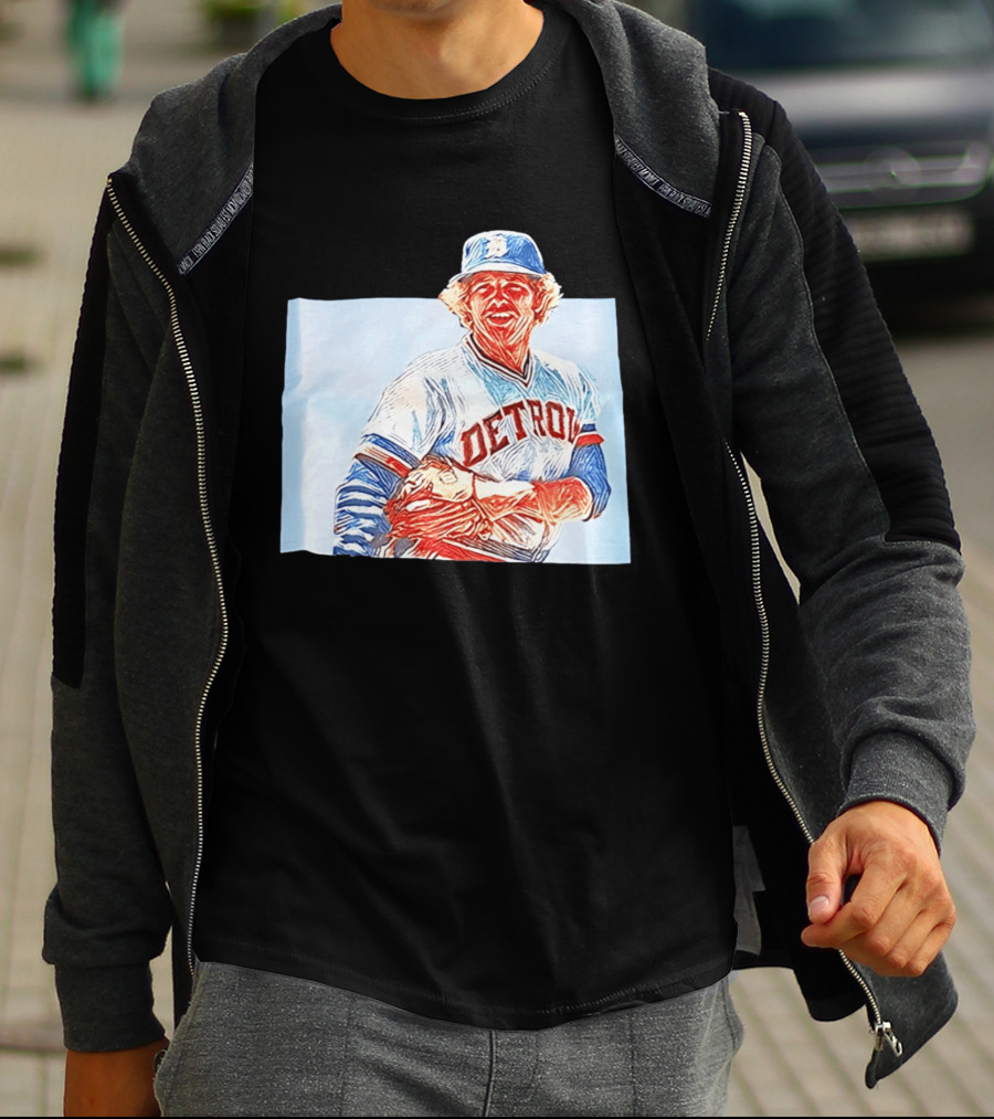 Detroit Tigers Mark Fidrych Vintage Baseball T-Shirt