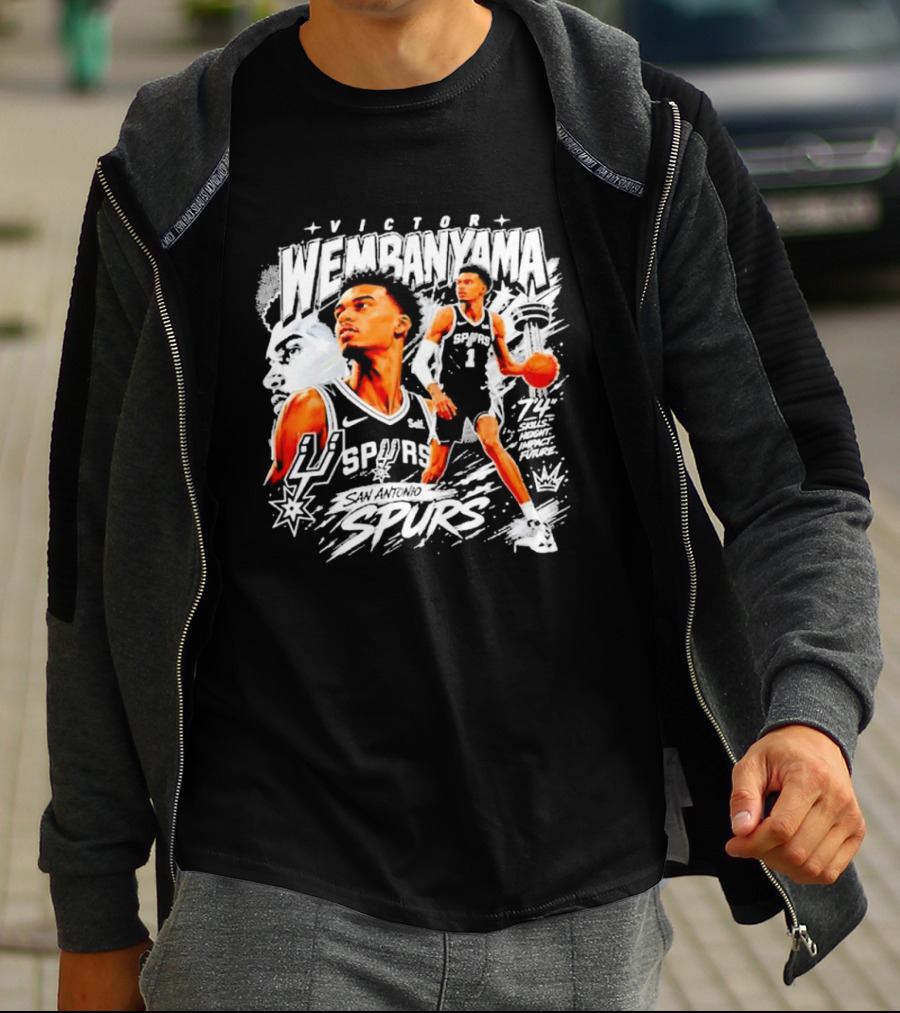 Victor Wembanyama Spurs Basketball Skills Impact 74 T-Shirt