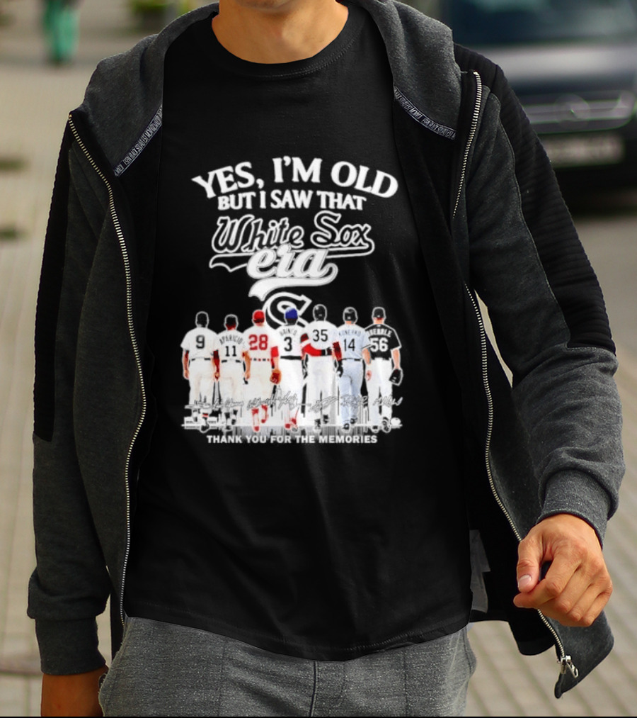 Yes I'm Old But I Saw That White Sox Era Players Skyline T-Shirt