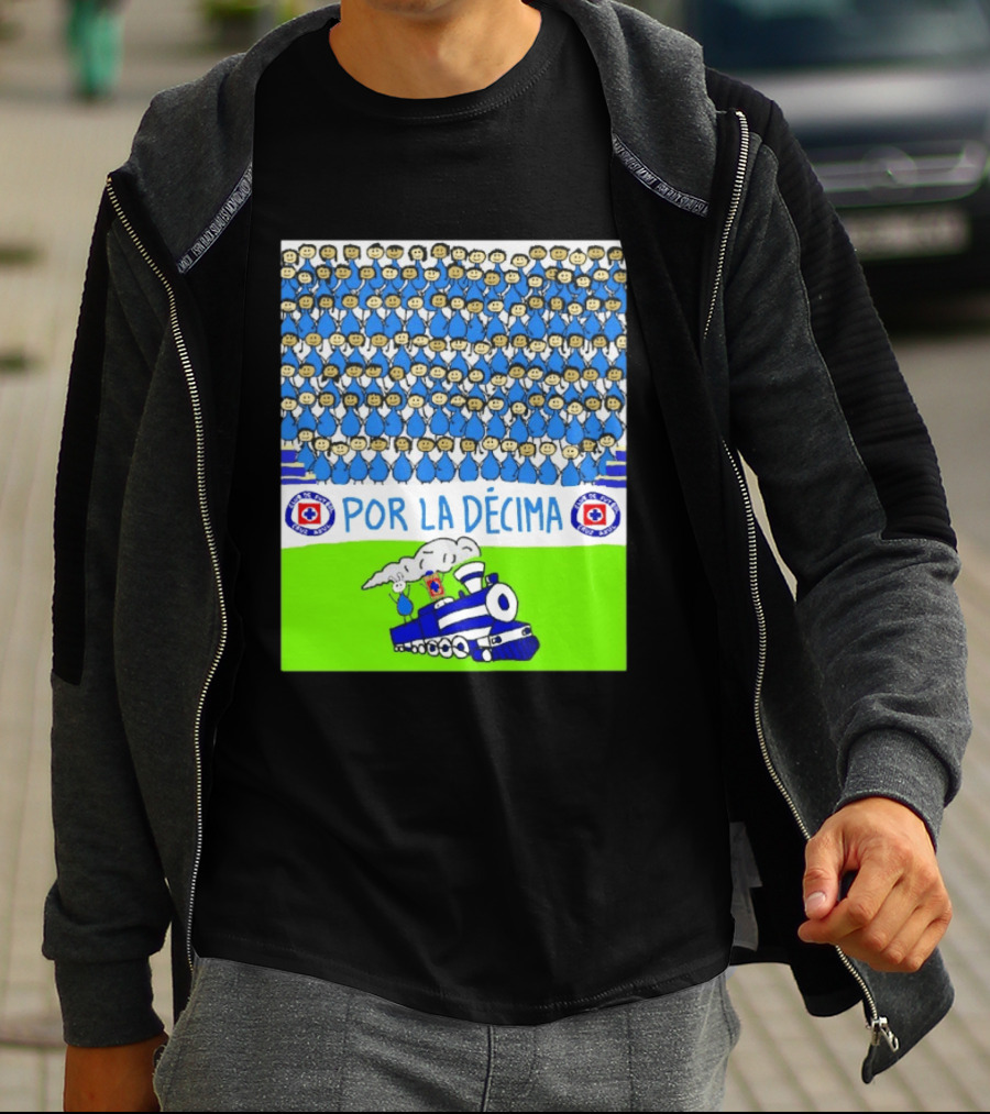 Crowd Celebrating Por La Décima With Train And Cruz Azul T-Shirt
