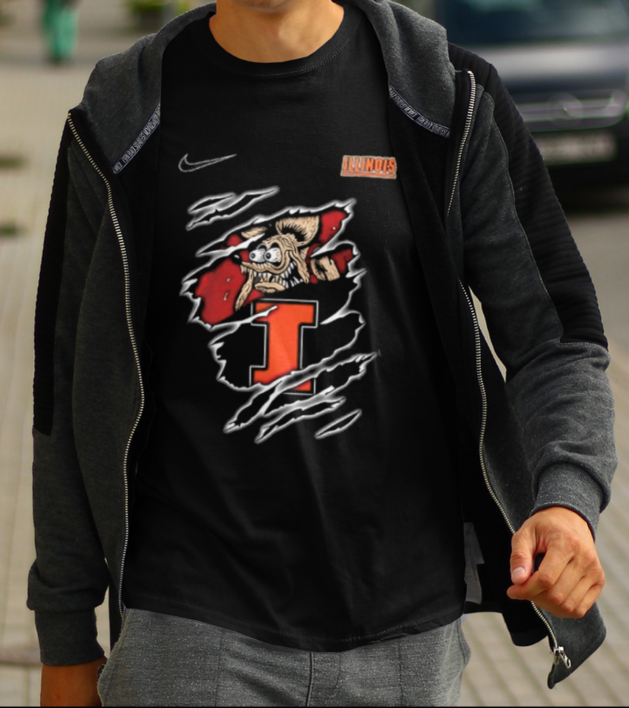 Nike Illinois Fighting Illini Rat Fink Built Not To Bow NCAA T-Shirt