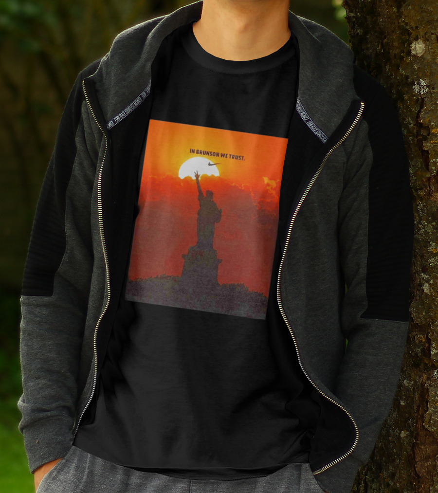 In Brunson We Trust New York Knicks Nike Liberty Sunset T-Shirt