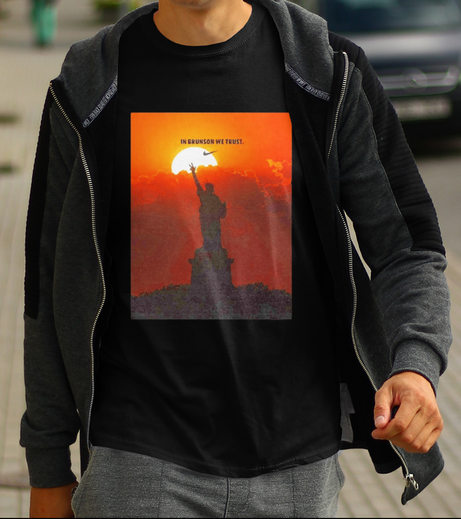 In Brunson We Trust New York Knicks Nike Liberty Sunset T-Shirt