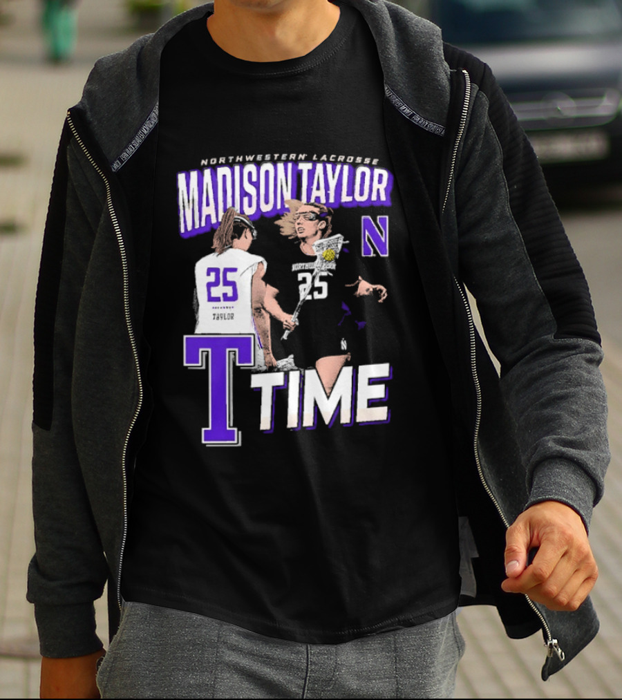 Northwestern Lacrosse Madison Taylor 25 Time T-Shirt