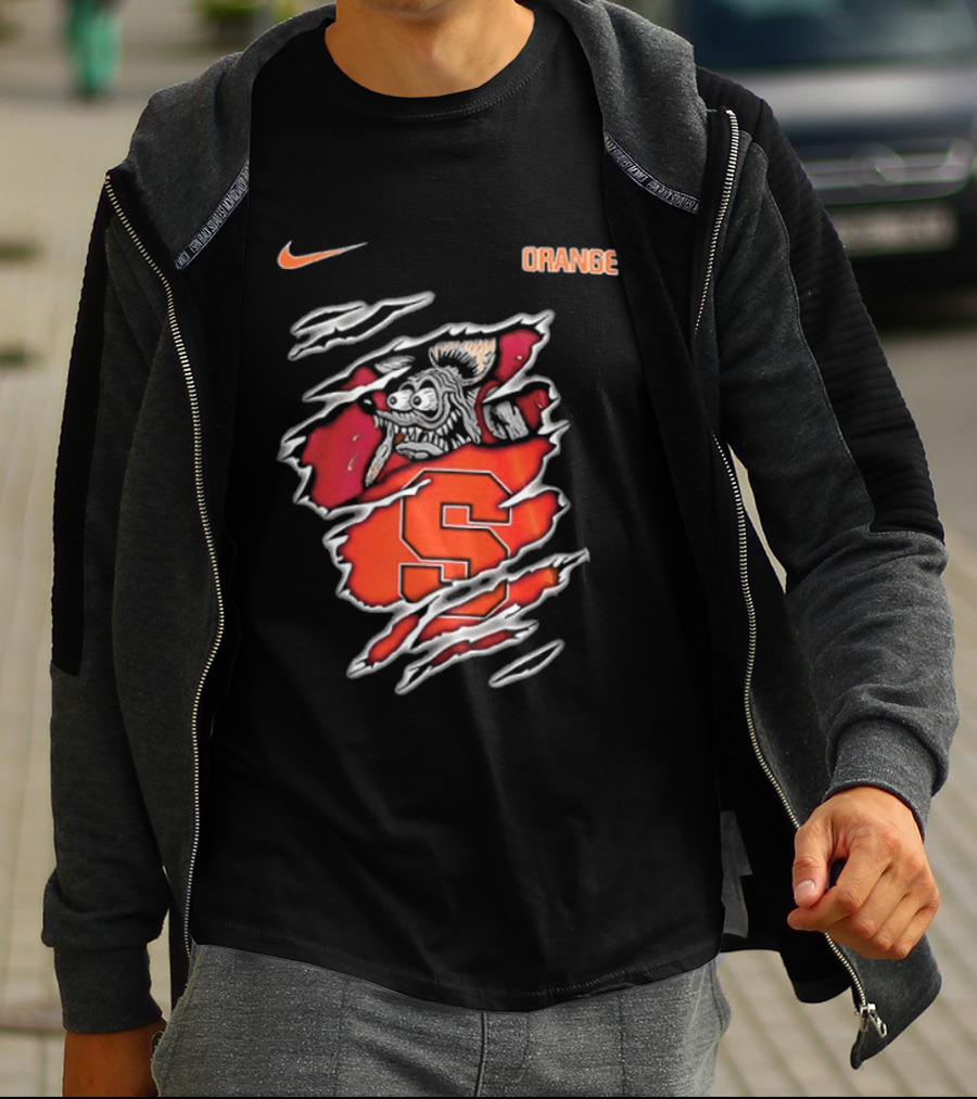 Nike Syracuse Orange S Logo Rat Fink Built To Not Bow T-Shirt