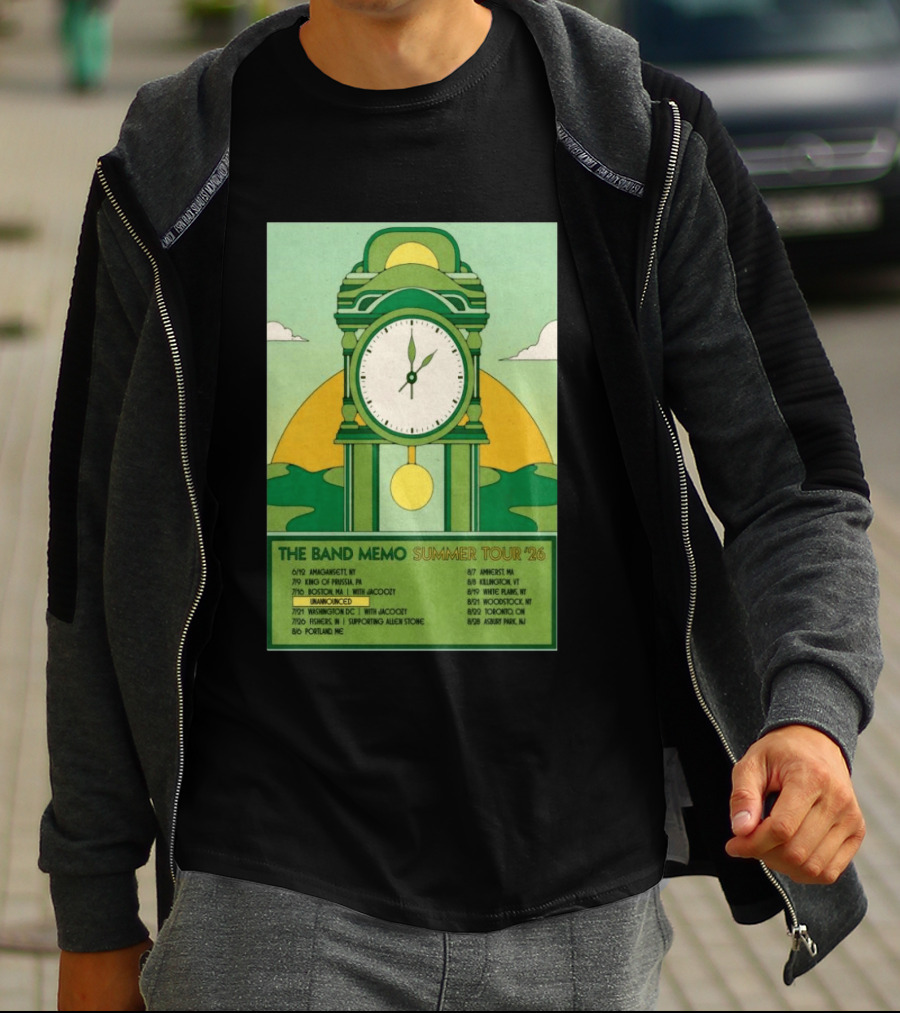 The Band Memo Summer Tour 2026 Amagansett King Of Prussia Boston Washington Missoula Portland Amherst Killington Woodstock Toronto Asbury Park T-Shirt