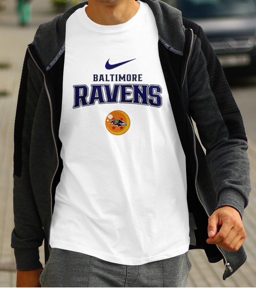 Baltimore Ravens Nike Dragon Ball Z Collaboration With Goku Capsule T-Shirt