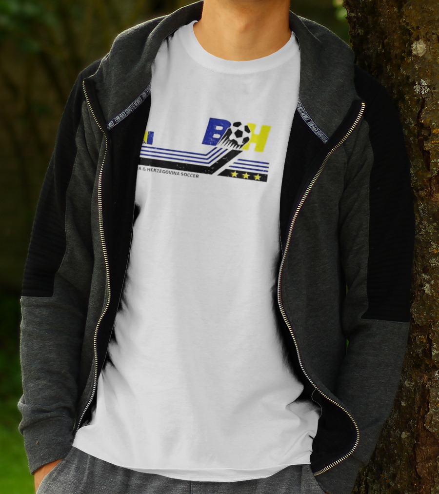 Bosnia Herzegovina Soccer BH Flag Three Stars Football T-Shirt
