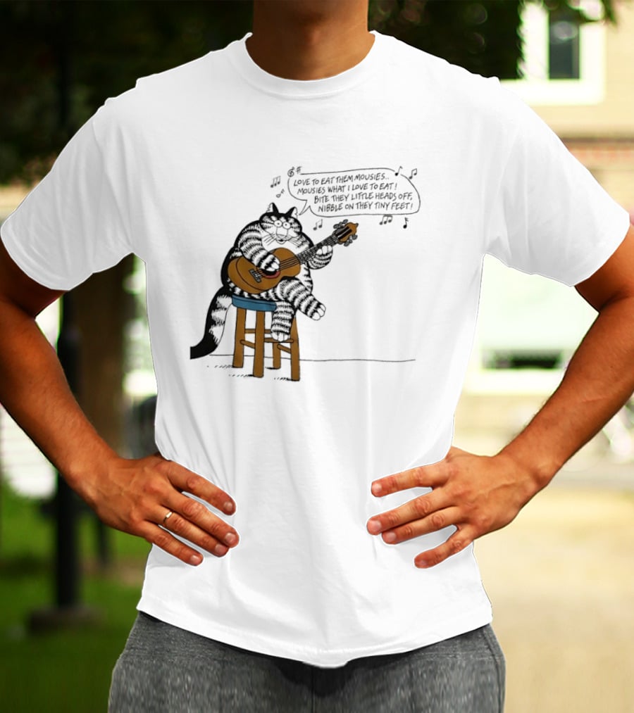Cat Cartoon Love To Eat Them Mousies Bite Their Little Heads Off Melody T-Shirt