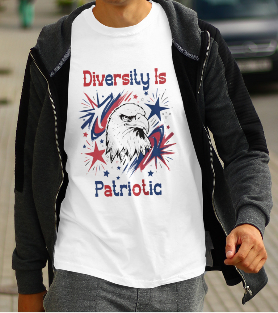Diversity Is Patriotic Eagle Stars Fourth Of July T-Shirt