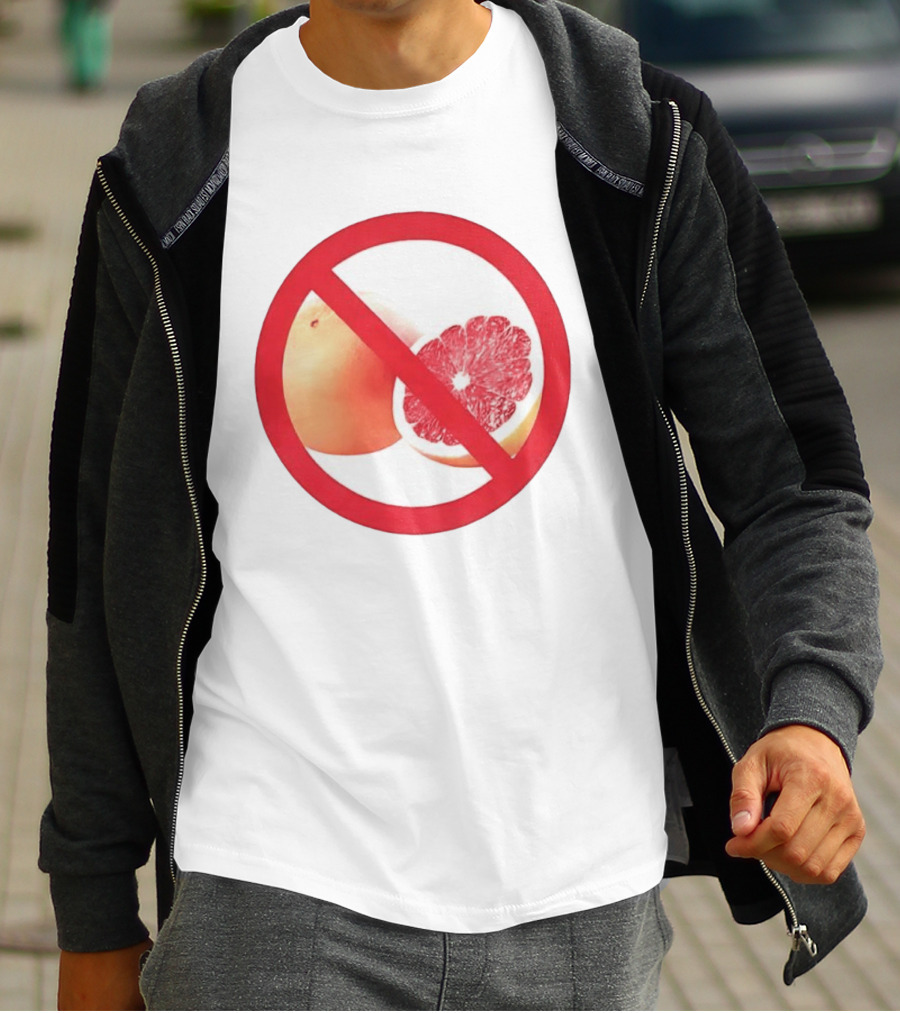 Grapefruit Prohibition Medical Alert Symbol Drug Interaction Caution T-Shirt