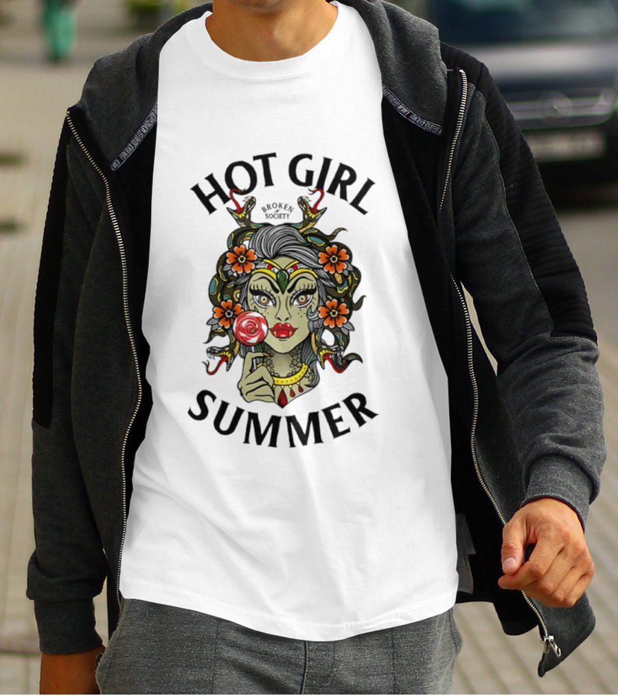 Hot Girl Summer Broken Society Tattoo Art Flowers T-Shirt