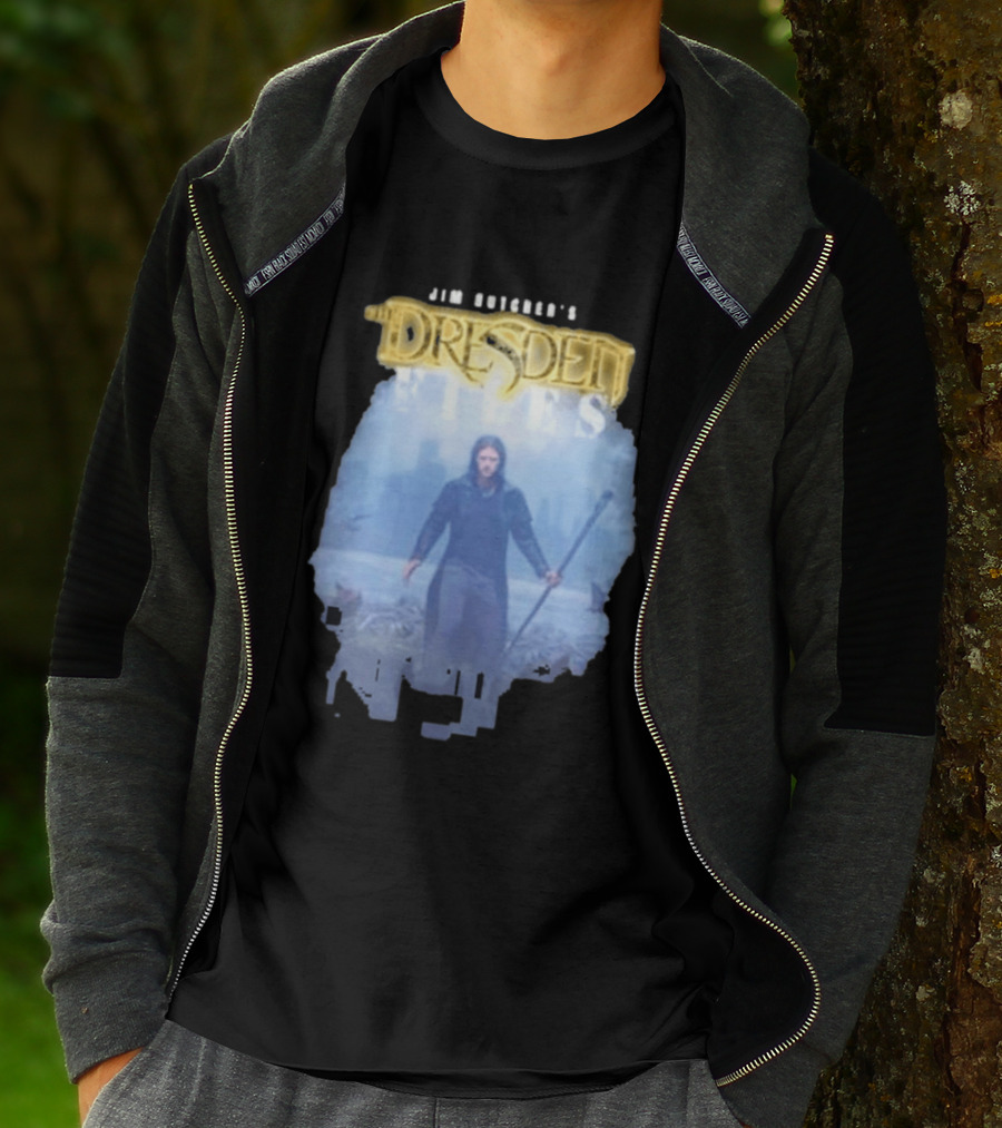 Jim Butcher's Dresden Files Man Holding Staff T-Shirt