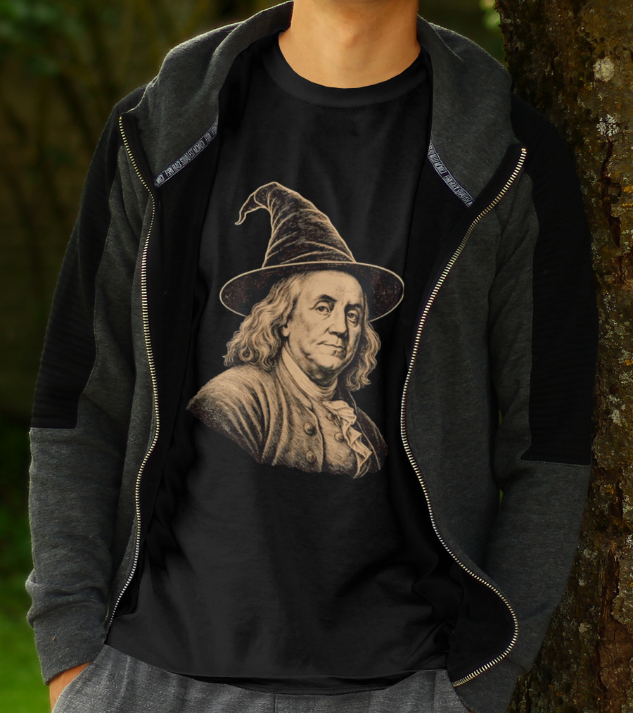 Wizard Benjamin Franklin Witch Hat T-Shirt