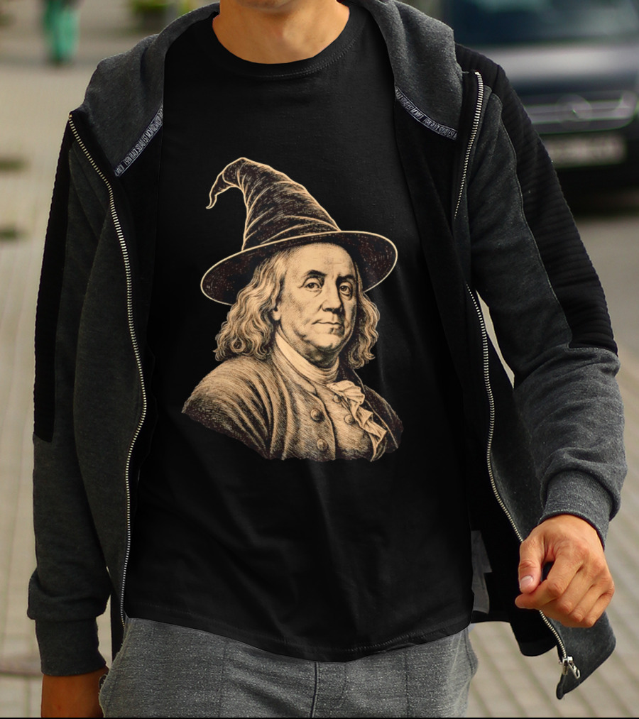 Wizard Benjamin Franklin Witch Hat T-Shirt