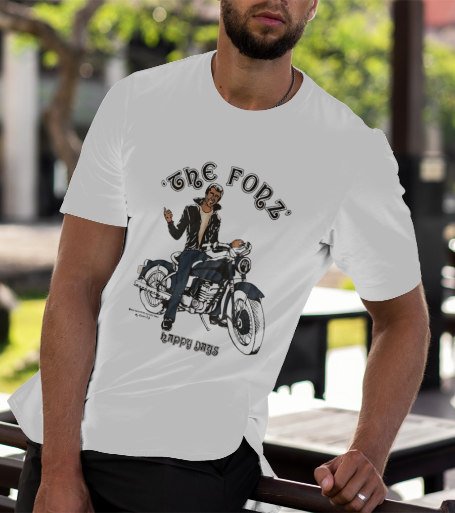 The Fonz Happy Days Motorcycle Coolness Retro 70s Vibes T-Shirt