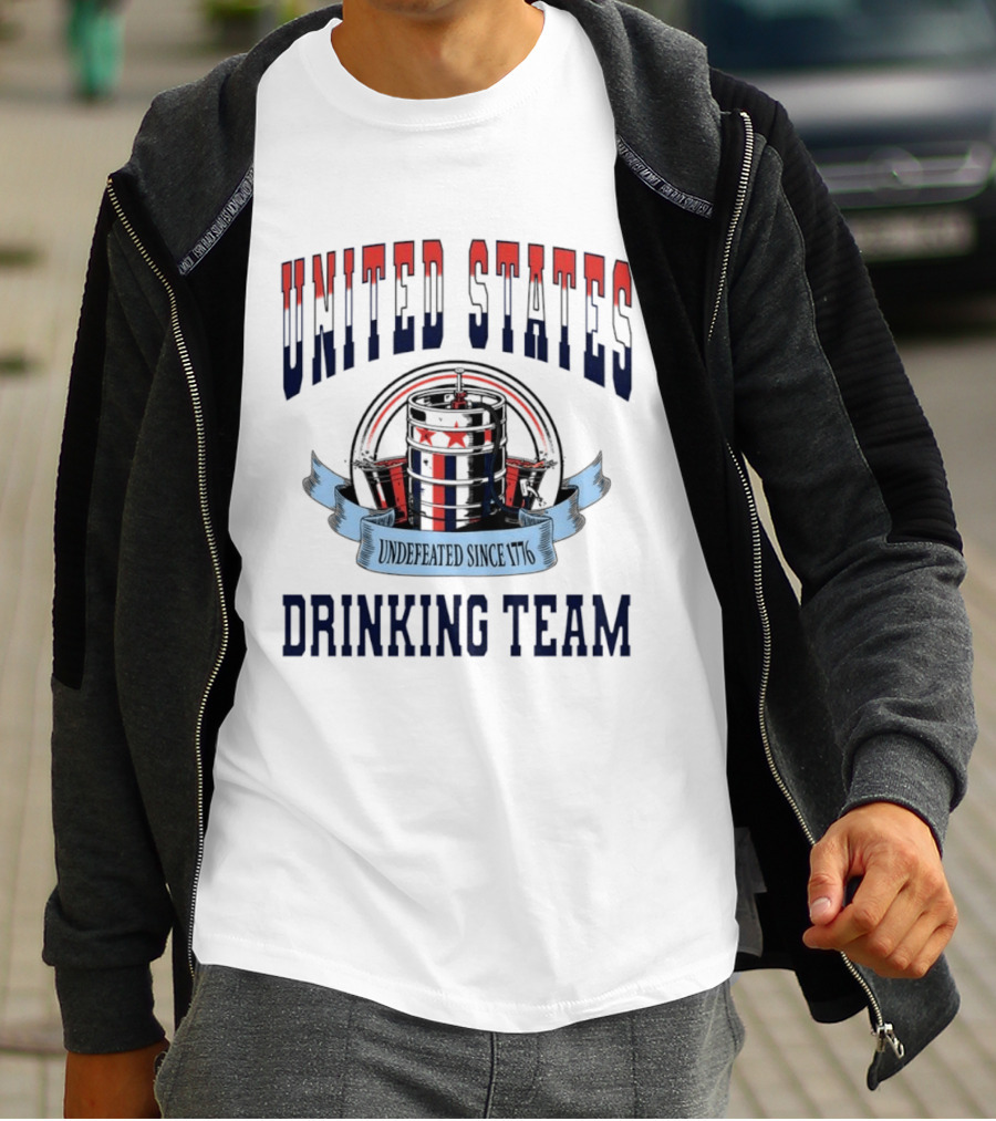 United States Drinking Team Undefeated Since 1776 Beer Barrel T-Shirt