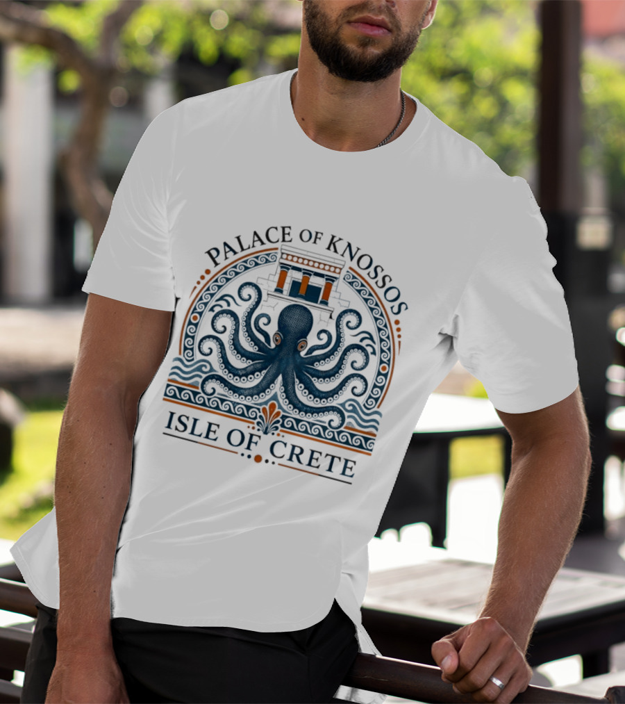 Palace Of Knossos Octopus Motif Isle Of Crete T-Shirt