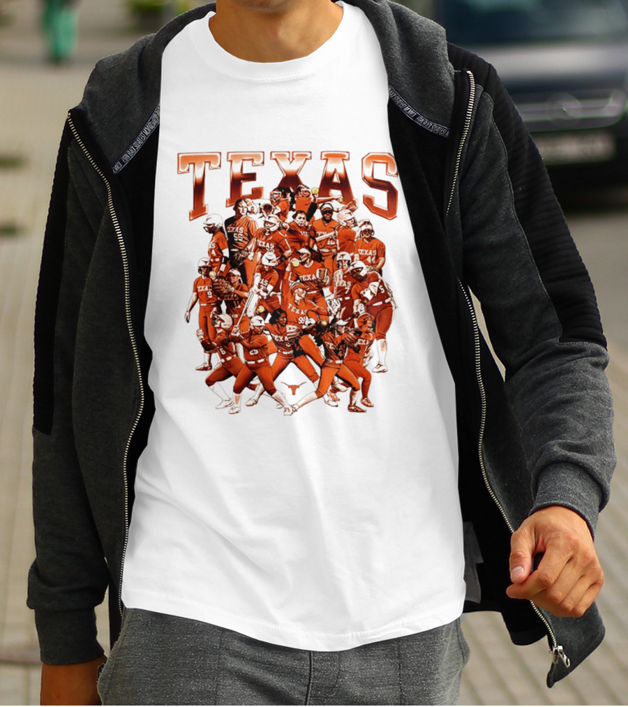 Texas Longhorns Softball Team Collage NCAA Sports Apparel Fan Gear T-Shirt
