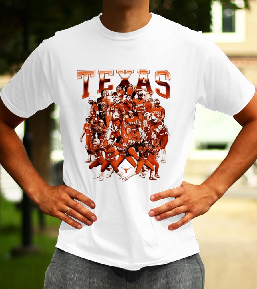 Texas Longhorns Softball Team Collage NCAA Sports Apparel Fan Gear T-Shirt