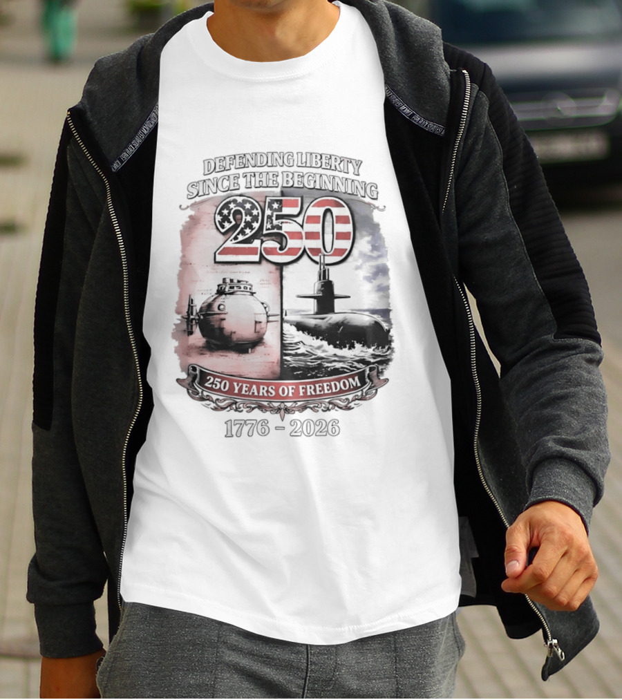 Defending Liberty Since The Beginning 250 Years Of Freedom 1776 2026 US Flag T-Shirt