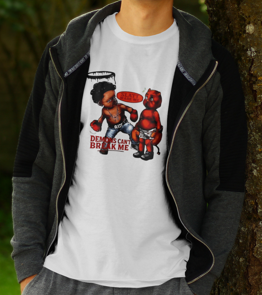 Demons Can't Break Me Slatt Made Me Boxing Halo Devil T-Shirt