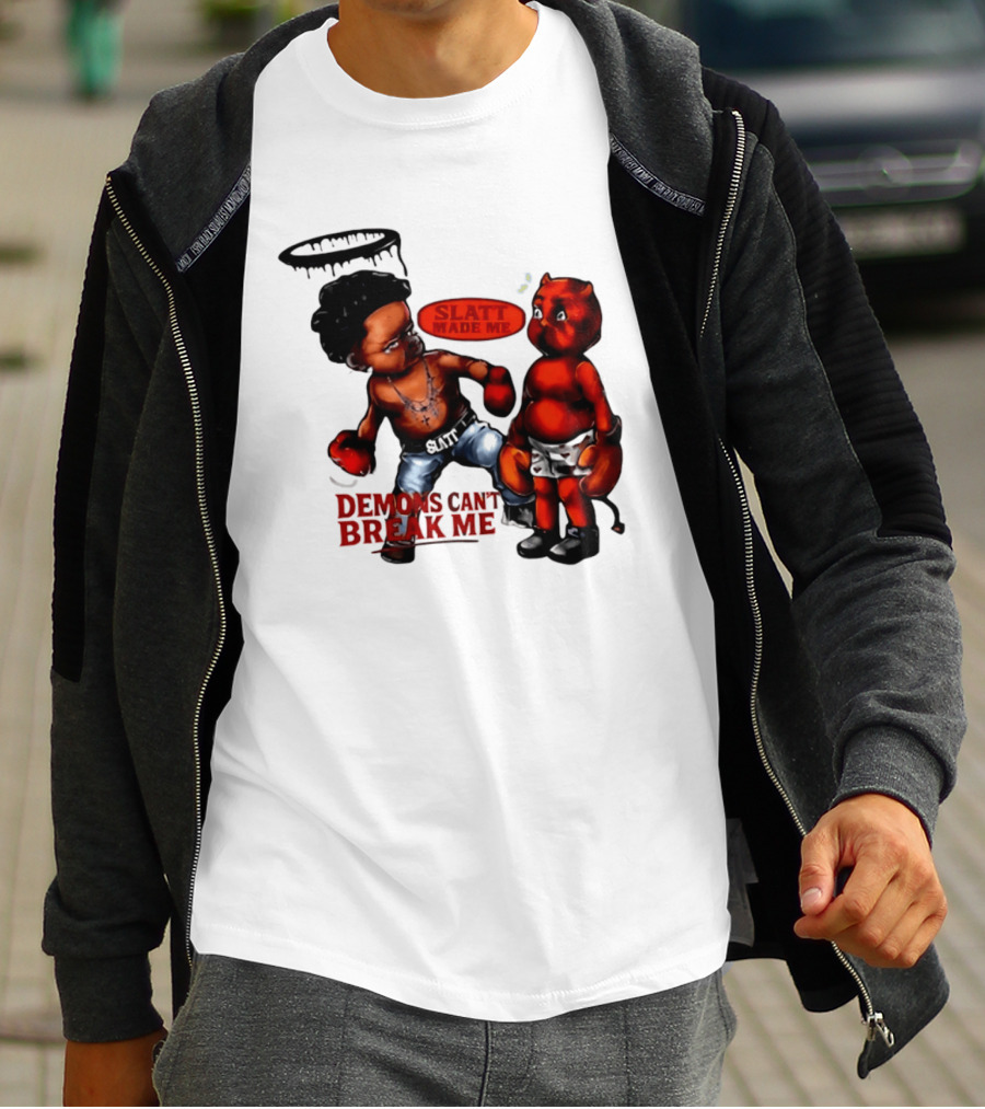 Demons Can't Break Me Slatt Made Me Boxing Halo Devil T-Shirt