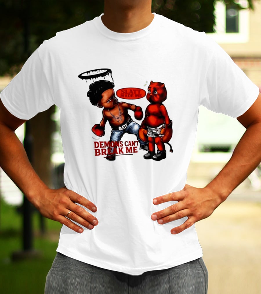 Demons Can't Break Me Slatt Made Me Boxing Halo Devil T-Shirt