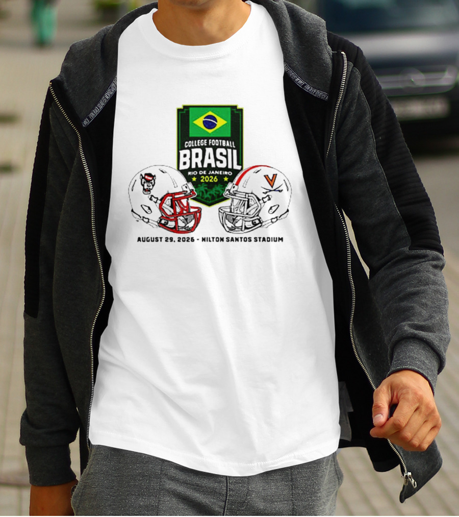 NC State Wolfpack Vs Virginia Cavaliers Brasil College Football Rio Game 2026 Hilton Santos Stadium August 30 T-Shirt