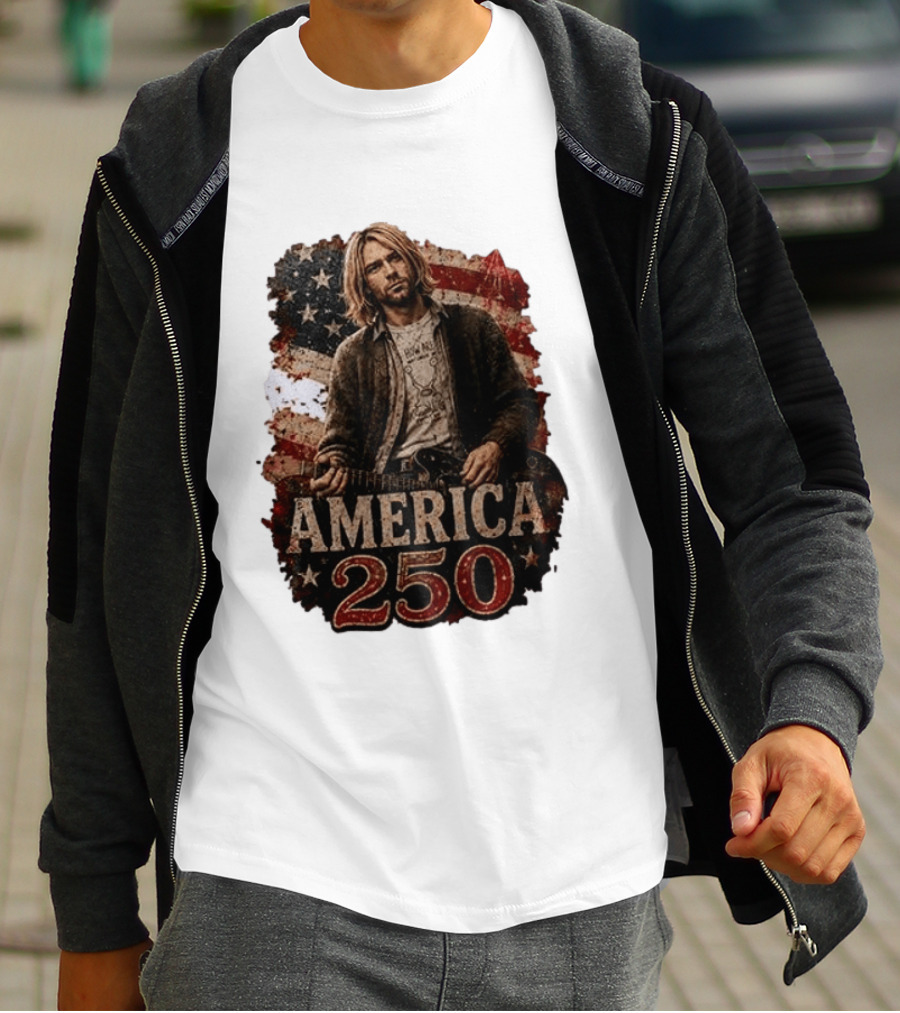 America 250 Years Of Freedom I Love America Kurt Cobain T-Shirt