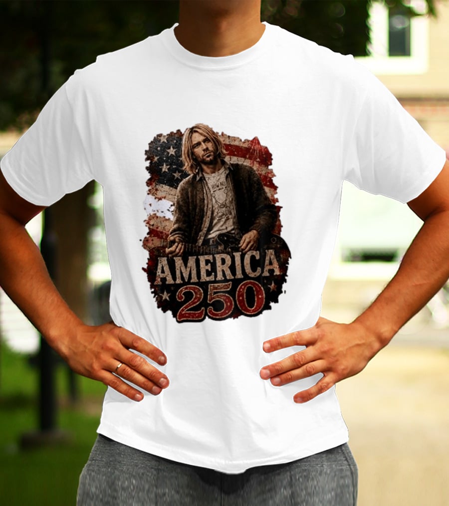 America 250 Years Of Freedom I Love America Kurt Cobain T-Shirt