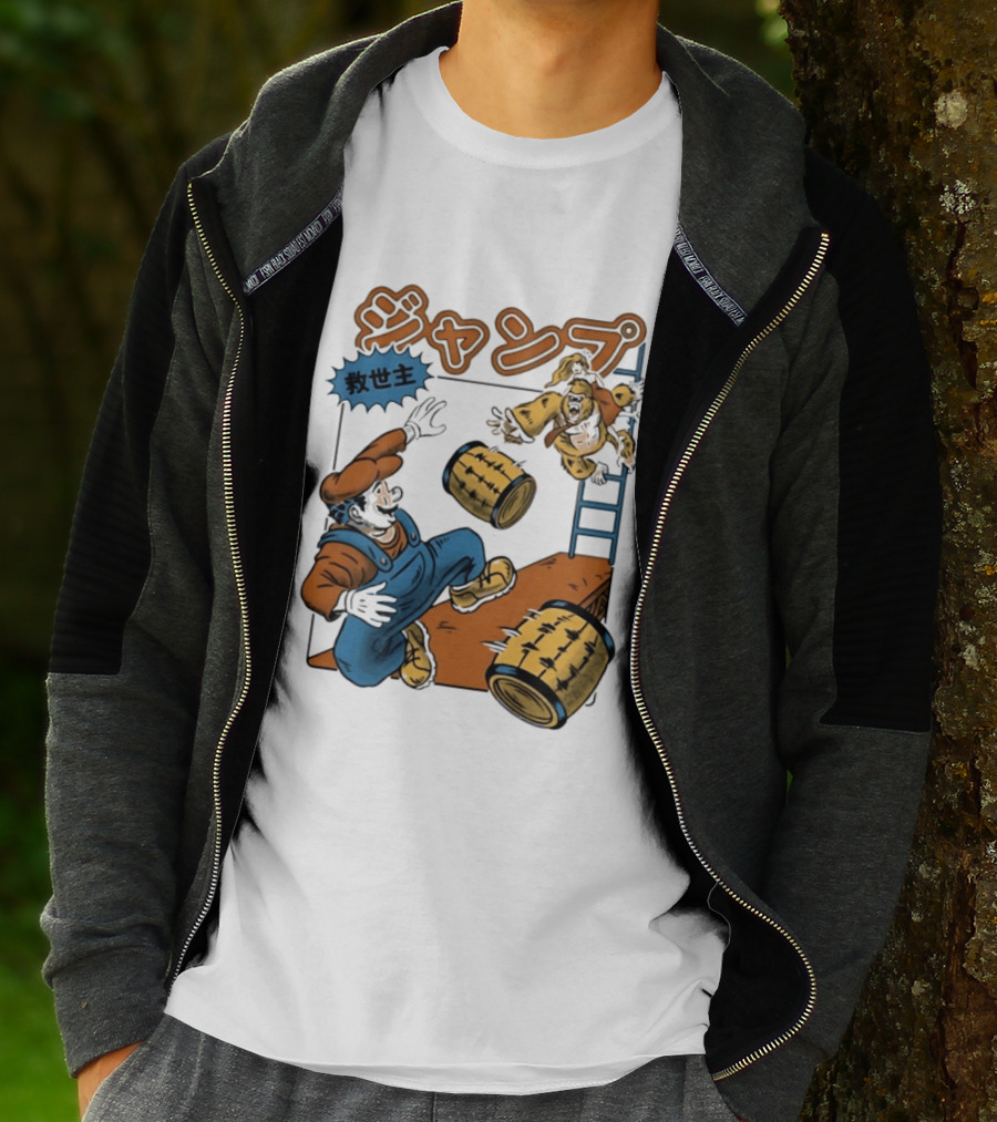 Mario Vs Donkey Kong Jumping Savior T-Shirt