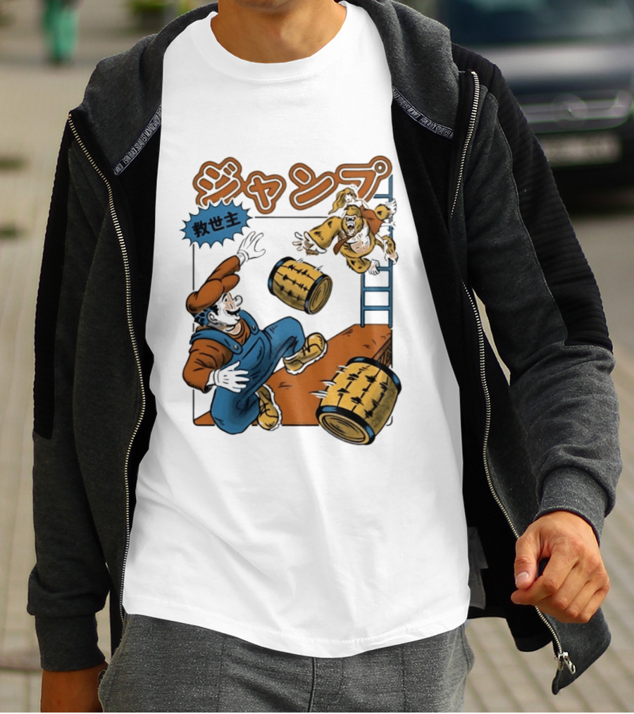 Mario Vs Donkey Kong Jumping Savior T-Shirt