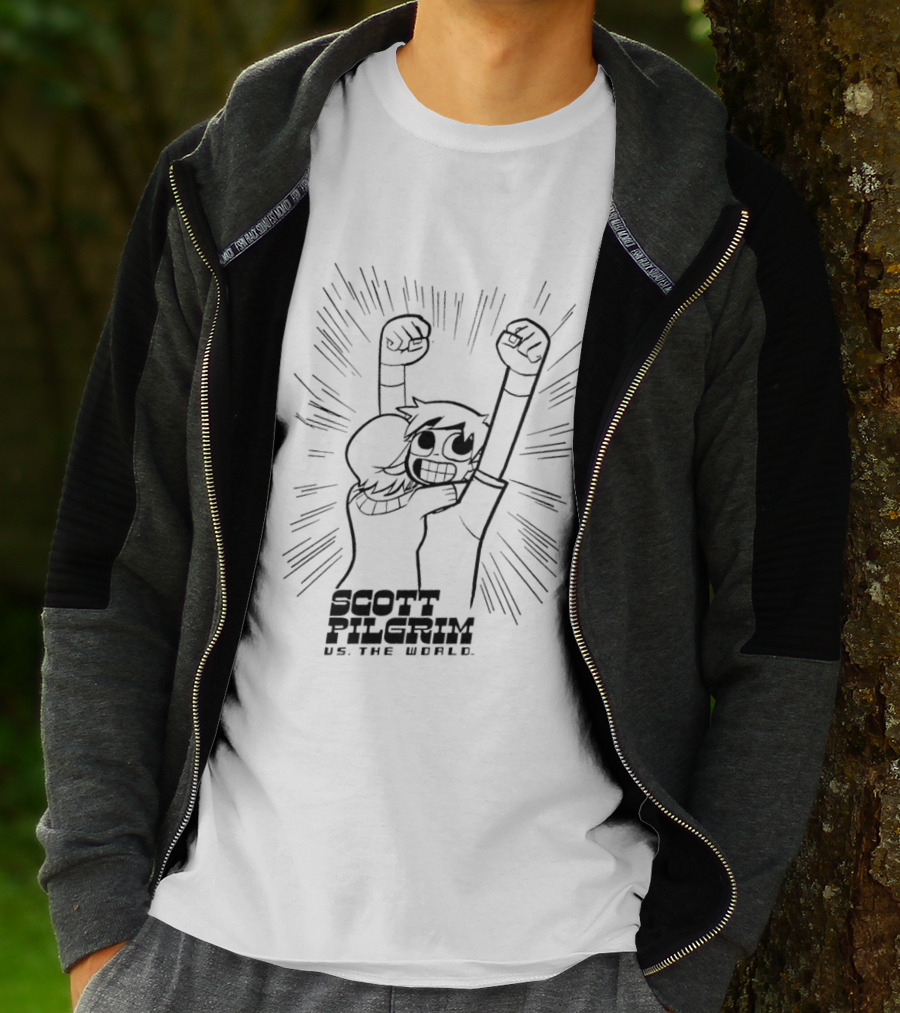 Scott Pilgrim Vs The World Comic Style Character Art Victory Pose T-Shirt