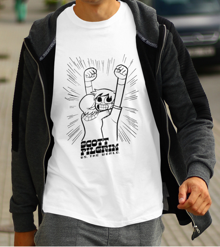 Scott Pilgrim Vs The World Comic Style Character Art Victory Pose T-Shirt