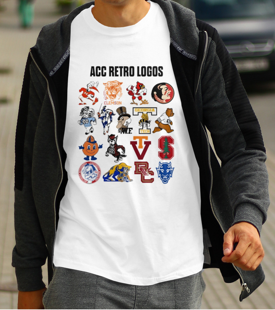 ACC Retro Logos Clemson WF VT VC T-Shirt
