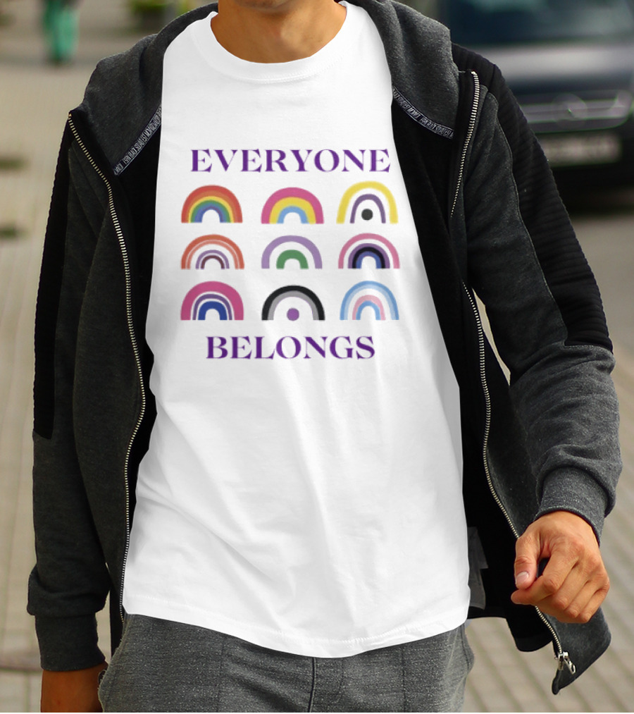 Everyone Belongs Pride Rainbow Diversity Inclusivity T-Shirt