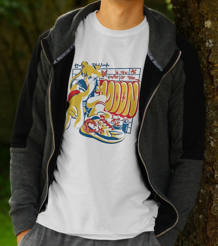 Sailor Moon Urban Scout In The Name Of The Moon Graffiti Style Sneakers T-Shirt