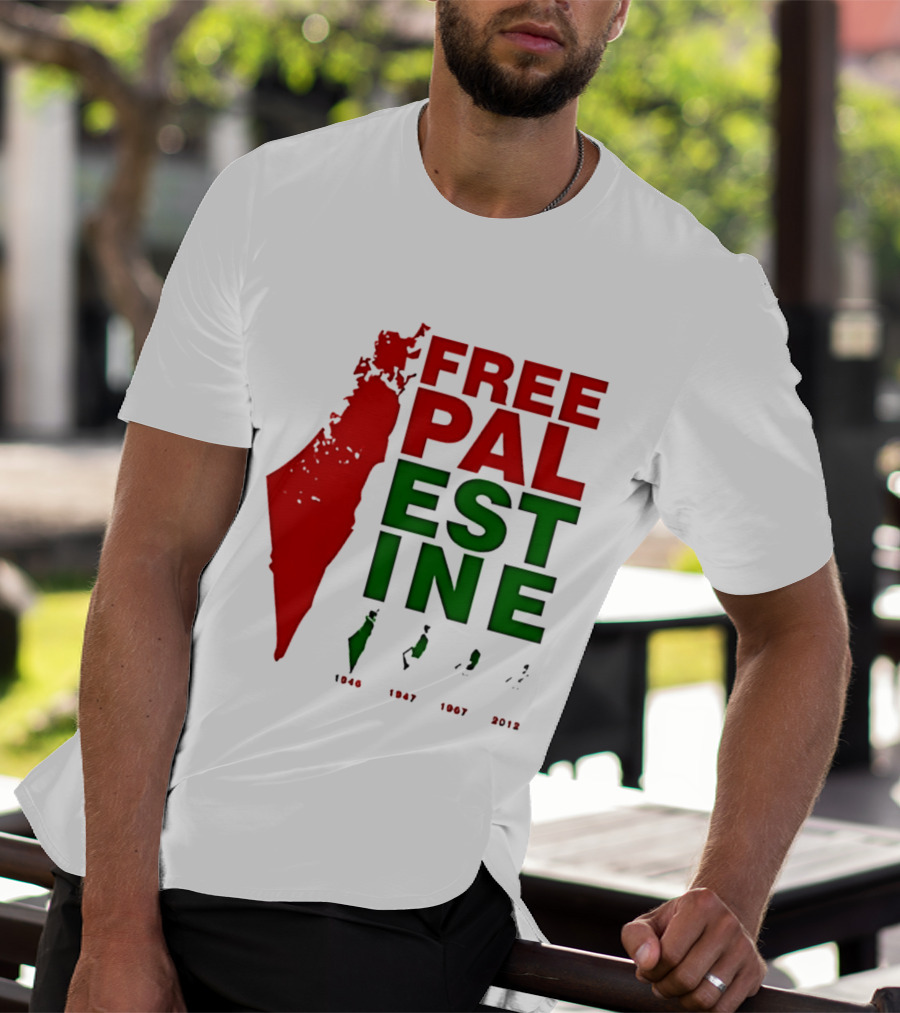 Free Palestine 1946 1947 1967 2012 Map T-Shirt