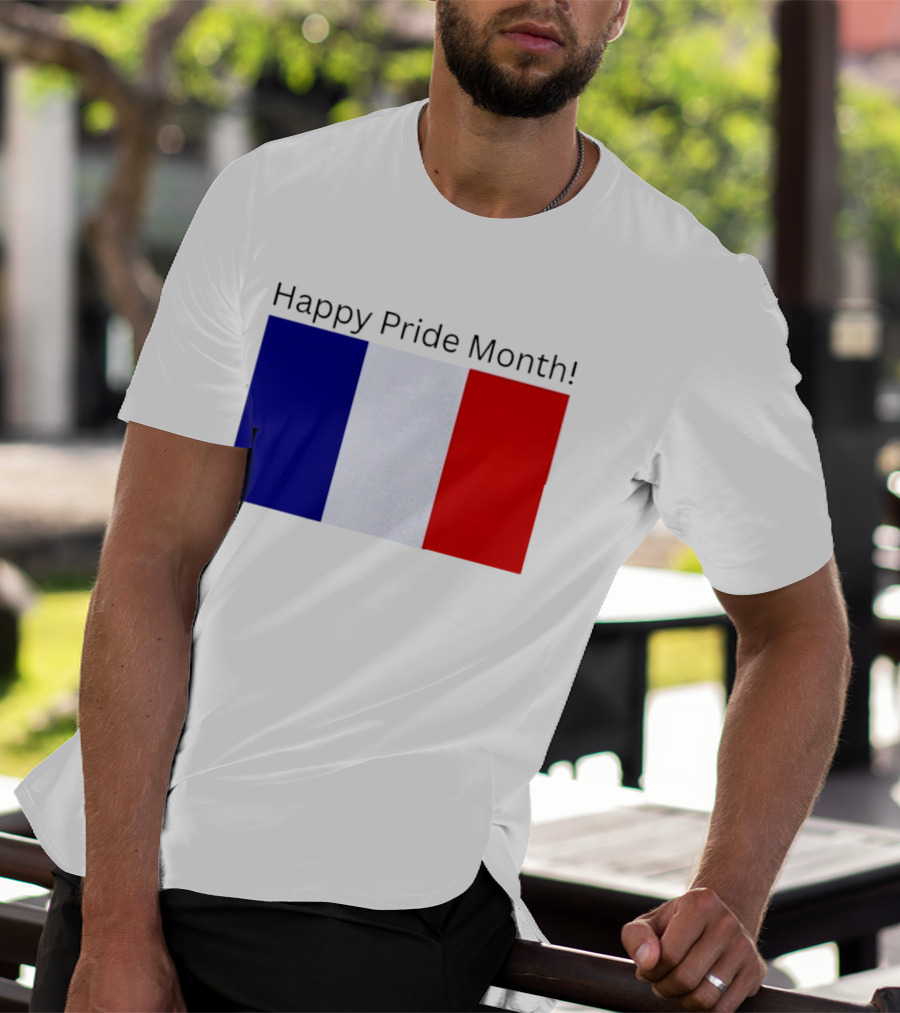 Happy Pride Month France Flag Celebration T-Shirt