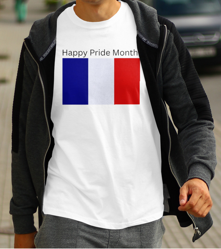 Happy Pride Month France Flag Celebration T-Shirt