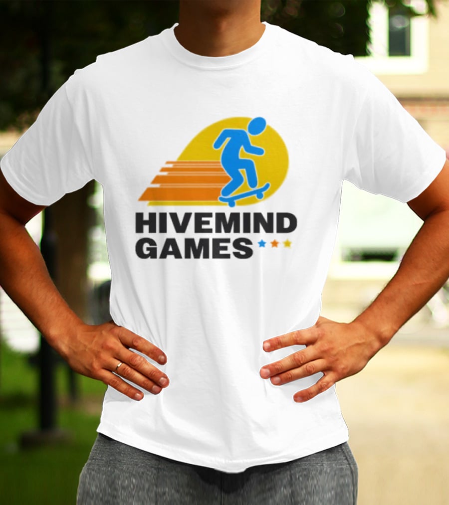 Hivemind Games Skateboarding Dynamic Motion With Shooting Stars T-Shirt