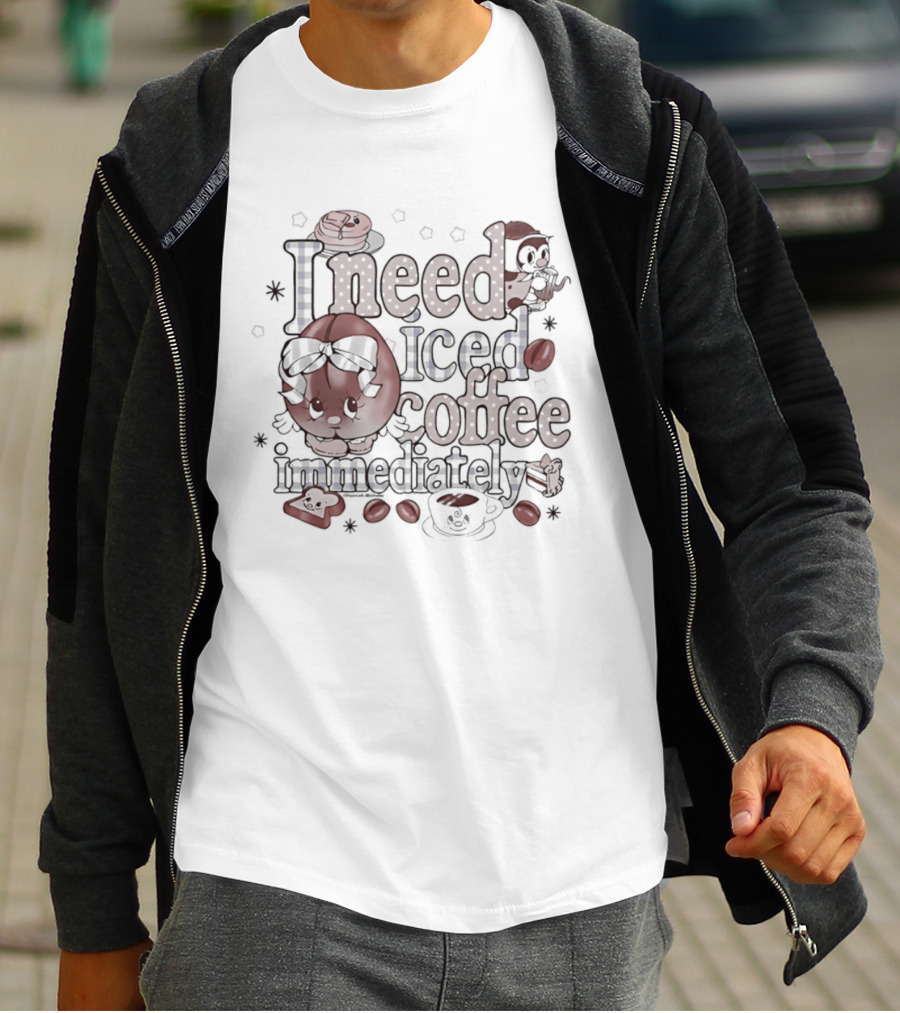 Iced Coffee Lover's Essential Starry Morning Boost T-Shirt