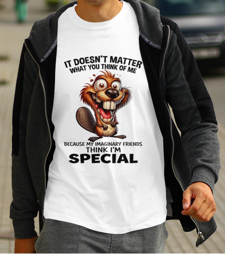 It Doesn't Matter What You Think Of Me Because My Imaginary Friends Think I'm Special Cartoon T-Shirt