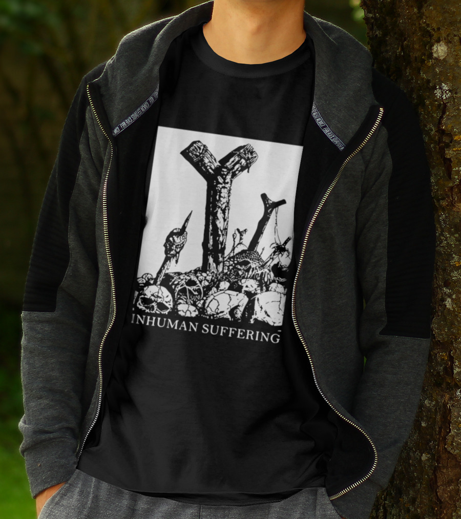 Death Metal Black Metal Extreme Metal Gothic Inhuman Suffering Skulls Swords T-Shirt