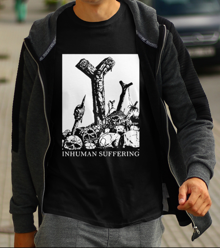 Death Metal Black Metal Extreme Metal Gothic Inhuman Suffering Skulls Swords T-Shirt