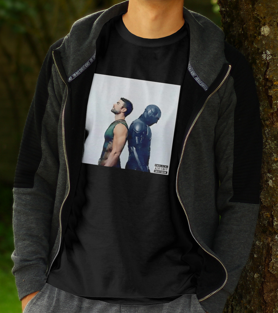 The Deep And Black Noir The Boys Parental Advisory Iconic Character Duo T-Shirt